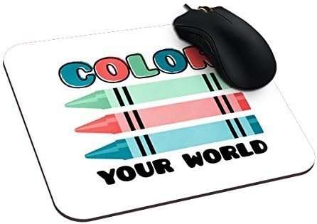 Urdesigner Customized Rectangle Non-Slip Rubber Mousepad Craft Crayons Children Coloring Gaming Mouse Pad 9.25X7.75 Inch