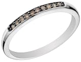 Chocolate Diamond 1/10 Carat (ctw) Stackable Ring in 14K White Gold with Black Rhodium