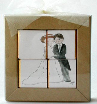 Chocolate Puzzle Wedding Favors - Formal Couple