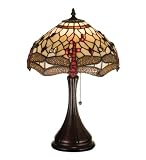 18.5H Tiffany Scarlet Dragonfly Accent Lamp