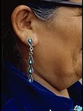 Close Up of Navajo Woman's Ear and Turquoise Earring Made by Native Americans Artists Photographic Poster Print by Michael Mauney, 12x16