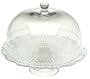 Laura Glass 12-Inch Pedestal Cake Plate with Etched Dome, Clear