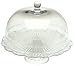 Laura Glass 12-Inch Pedestal Cake Plate with Etched Dome, Clear