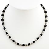 EXP Handmade Black Onyx & Silver Necklace