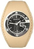 Gucci Women's G-Round Leather Cuff Watch #YA104501