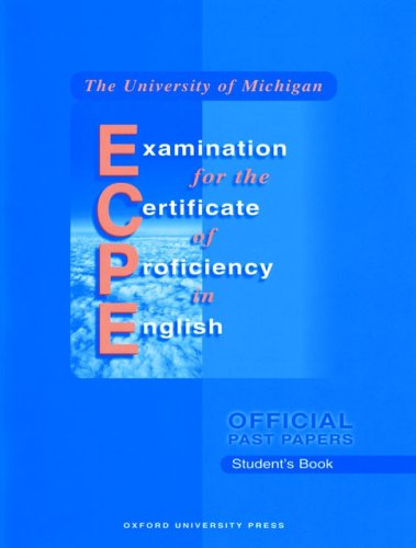 University of Michigan Examination for the Certificate of Student's Book Without Answers