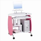 Childrens Computer Desk Pink and White Pink/White