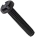 Nylon 6/6 Pan Head Machine Screw, Black, Slotted Drive, #2-56 Thread Size, 1-1/8