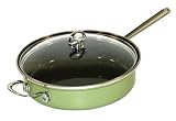 Chantal Enamel-On-Steel 4 Quart/11 Inch Sauté Pan with Lid, Garden Green