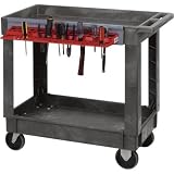 Quantum Industrial Plastic Cart - Tool Holder, 35in.H, 2-Shelf, Model# PC3518-33PCTH