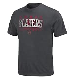 NBA Men's Portland Trail Blazers Posted Victory Short Sleeve Crew Neck Washed Tee, Charcoal Heather, Medium