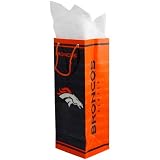NFL Denver Broncos Orange-Navy Blue Bottle Gift Bag
