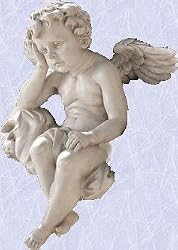 sitting angel statue restfull cherub sculpture New