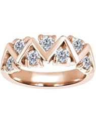 0.84 Ct Round G/H SI2 Diamond 14K Rose Gold Ring