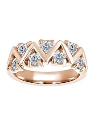 0.84 Ct Round G/H SI2 Diamond 18K Rose Gold Ring