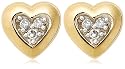 10k Yellow Gold Diamond Heart Earring (.04 cttw, I-J Color, I2-I3 Clarity)