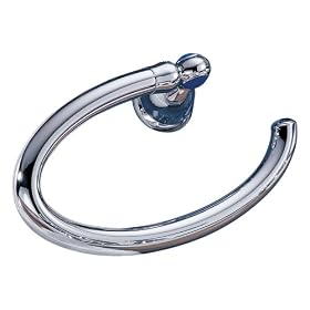 Delta 76046 Botanical Towel Ring with Color Button Inserts, Chrome by Delta Faucet
