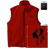 Polar Fleece Vest Red  K - 9 Team : Great Dane Embroidery / Vector  Dog