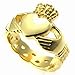 KONOV Stainless Steel Band Celtic Claddagh Heart Crown Love Mens Womens Ring, Gold