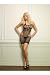 Sexy Oval Fishnet Seamless Halter Chemise Mini Dress With