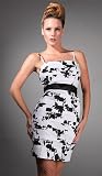 THOMPSON Banded Floral Print Fitted Dress White