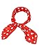 Satinior Chiffon Scarf Square Handkerchief Satin Ribbon Scarf for Women Girls Ladies, 23.6 by 23.6 Inch (Red with White Spots)