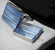 Three Stone Blue Cat Eye Cufflinks Cuff Links
