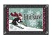 Downhill Penguin Let it Snow Winter Indoor Outdoor Doormat