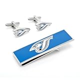 Toronto Blue Jays Cufflinks and Money Clip Gift Set-CLI-PD-BJS-CM