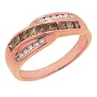 14K Rose Gold Brown and White Diamond Ring/Band