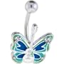 Seafoam Blue Guitar Butterfly Belly Ring