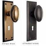 Grandeur Nostalgic Warehouse NYKHOM Double Dummy Antique Pewter Interior Door Locks Sets New York Plate With Homestead Knob Mortise & Passage & Privacy & Single Dummy Sets