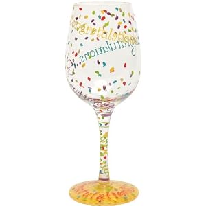 Lolita Love My Wine Congratulations Wine Glass by 