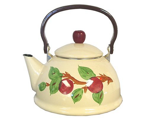 Franciscan Apple Enamel-on-Steel Personal Tea Kettle