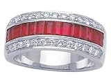 1.90 cts Genuine Ruby Band - Platinum, 18kt White or Yellow Gold LIFETIME WARRANTEE