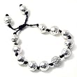 Silvertone Crystal Ball Hammered Fashion Bracelet