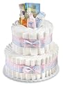 Johnson Ingredients Diaper Cake - Two Tiers New Baby Gift Basket Baby Shower Centerpiece by Peachtree Baby Cakes