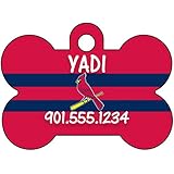 MLB Team Dog Tag Pet Id Tag Personalized w/ Name & Number (St Louis Cardinals)