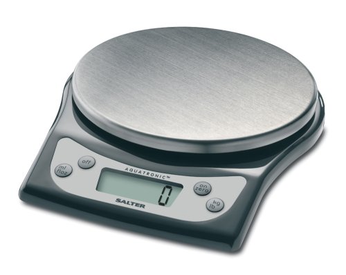 Salter 5kg Aquatronic Kitchen Scale, Black/Stainless Steel