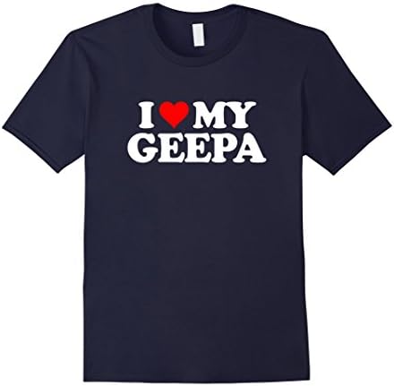 Men's I Love My Geepa T Shirt - Heart Funny Fun Gift Tee Medium Navy