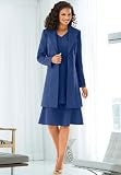Roamans Plus Size Duster Jacket with A-line Dress by Allison Woods