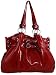 KCMODE Ladies Red Patent Buckle Classic Shoulder Handbag