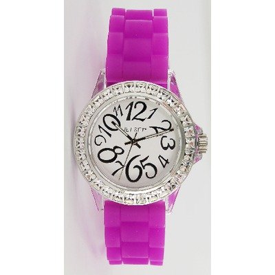 St. Tropez Ladies Watch with Purple Band and Silver Case