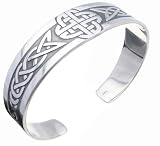 Sterling Silver Celtic Pattern Polished Cuff Bracelet