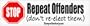 Stop repeat offenders, don't re-elect them - funny stickers (Small 5 x 1.4 in.)