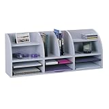 Safco 9411GR 12-Compartment radius front desktop organizer, gray