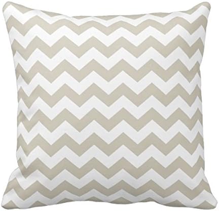 Generic Chevron Pattern - Beige And White Throw Pillow Throw Pillow Case Sofa Decorative Home Custom Cushion Cover 18 X 18 Inch
