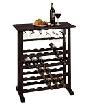 Vinny Wine Rack with Glass Hanger Dark Espresso 41GXcWbm6wL. SL160 Vinny Wine Rack with Glass Hanger Dark Espresso