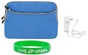 Non-OEM Amazon Kindle DX 9.7 Dual-Pocket Sleeve Case with Home Wall Charger - Blue