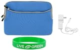 Non-OEM Amazon Kindle DX 9.7 Dual-Pocket Sleeve Case with Home Wall Charger - Blue